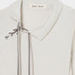 double ribbon lace up riv tops Stone white【Delivery in June 2026】