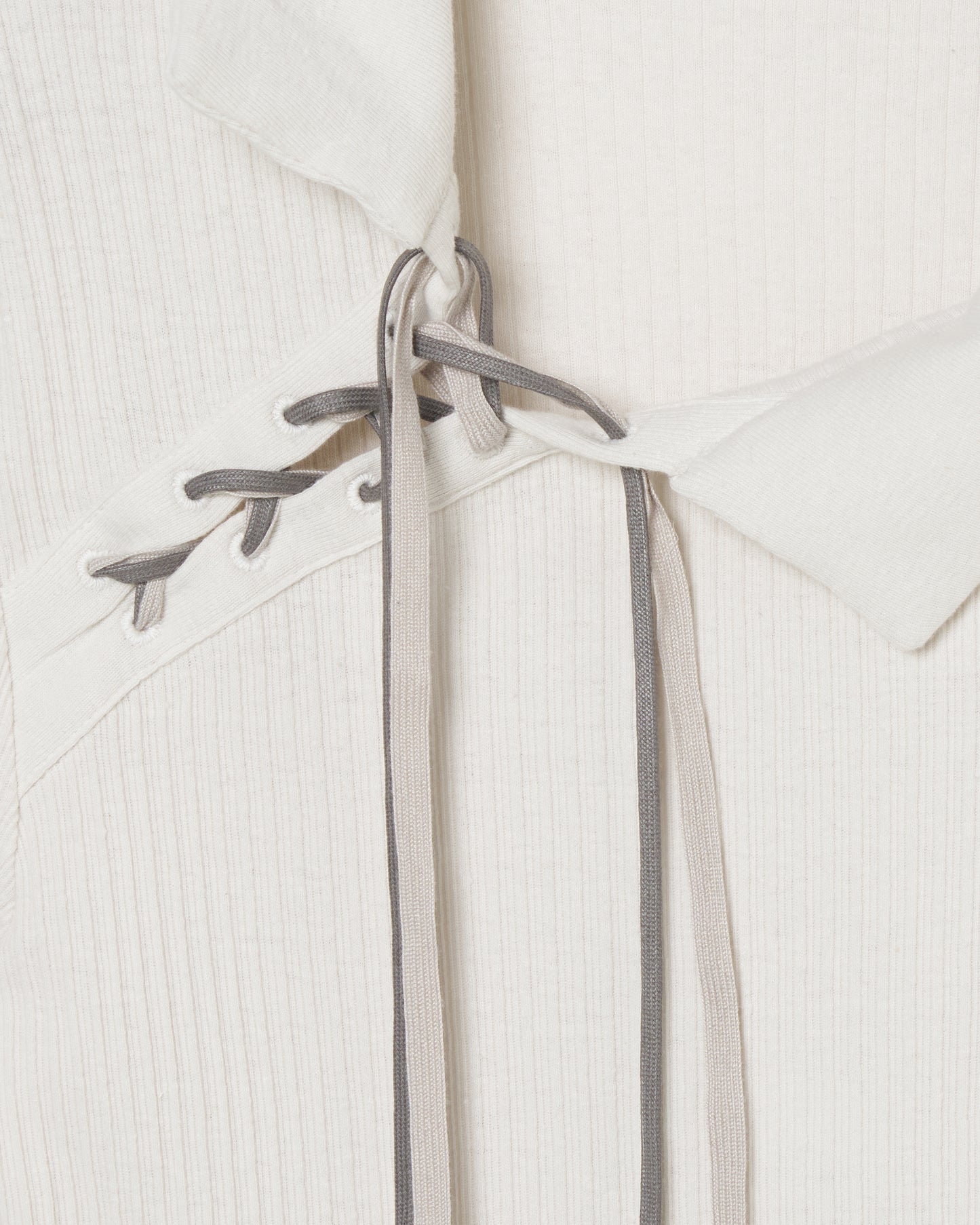 double ribbon lace up riv tops Stone white【Delivery in June 2026】