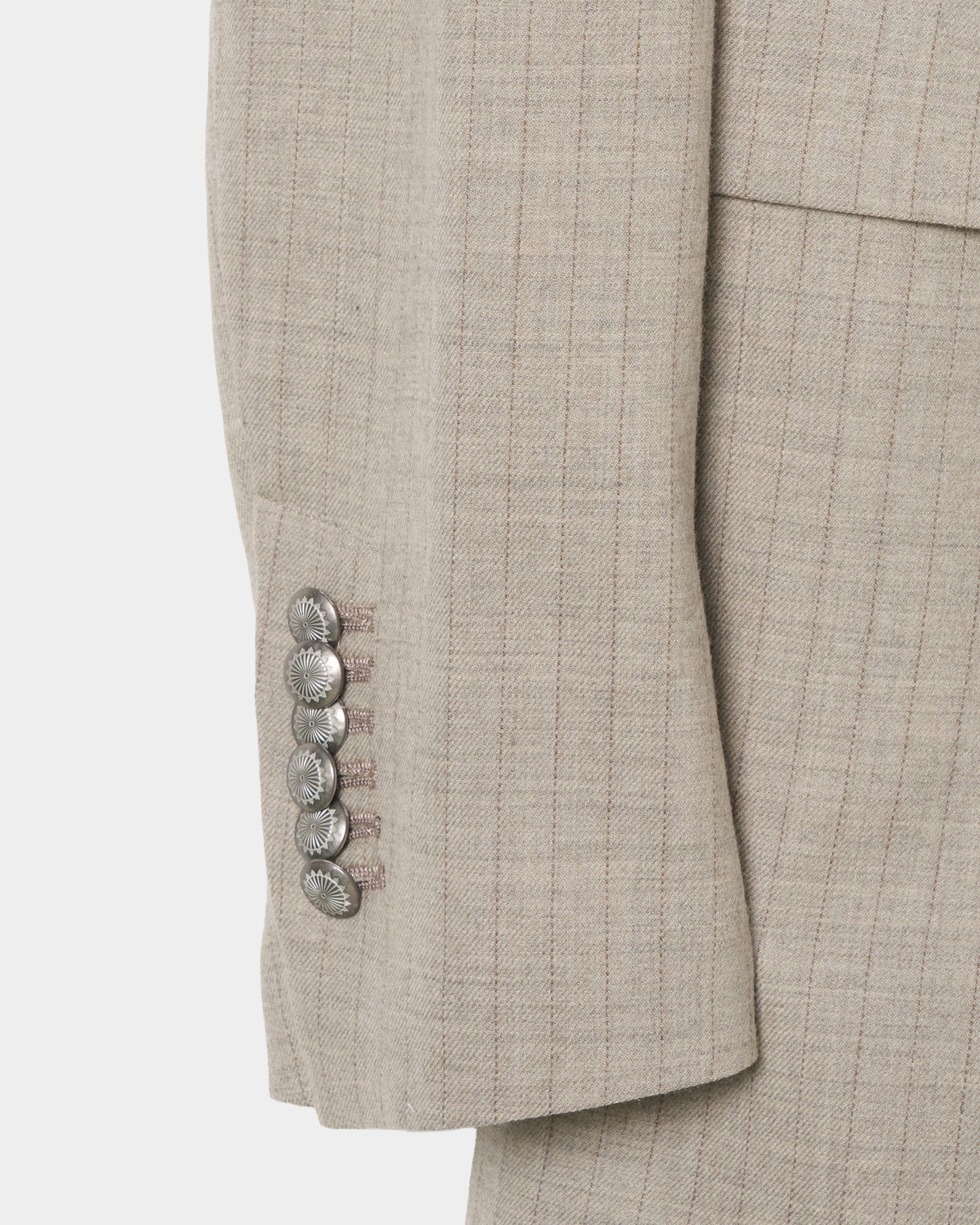 metal embroidery stripe wool jacket Greige【Delivery in July 2026】