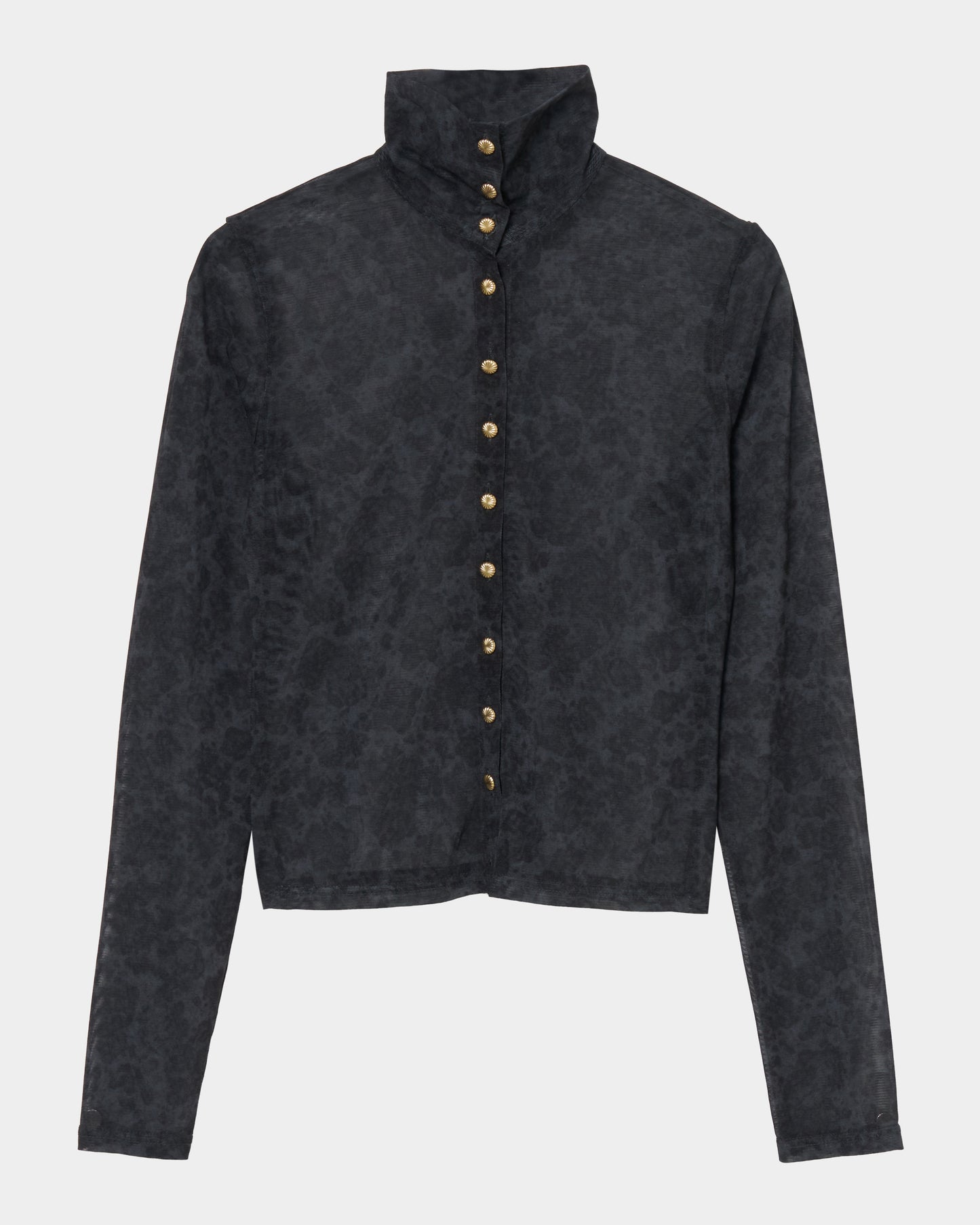 meteorite print tulle 2way tops Dark green【Delivery in August 2026】