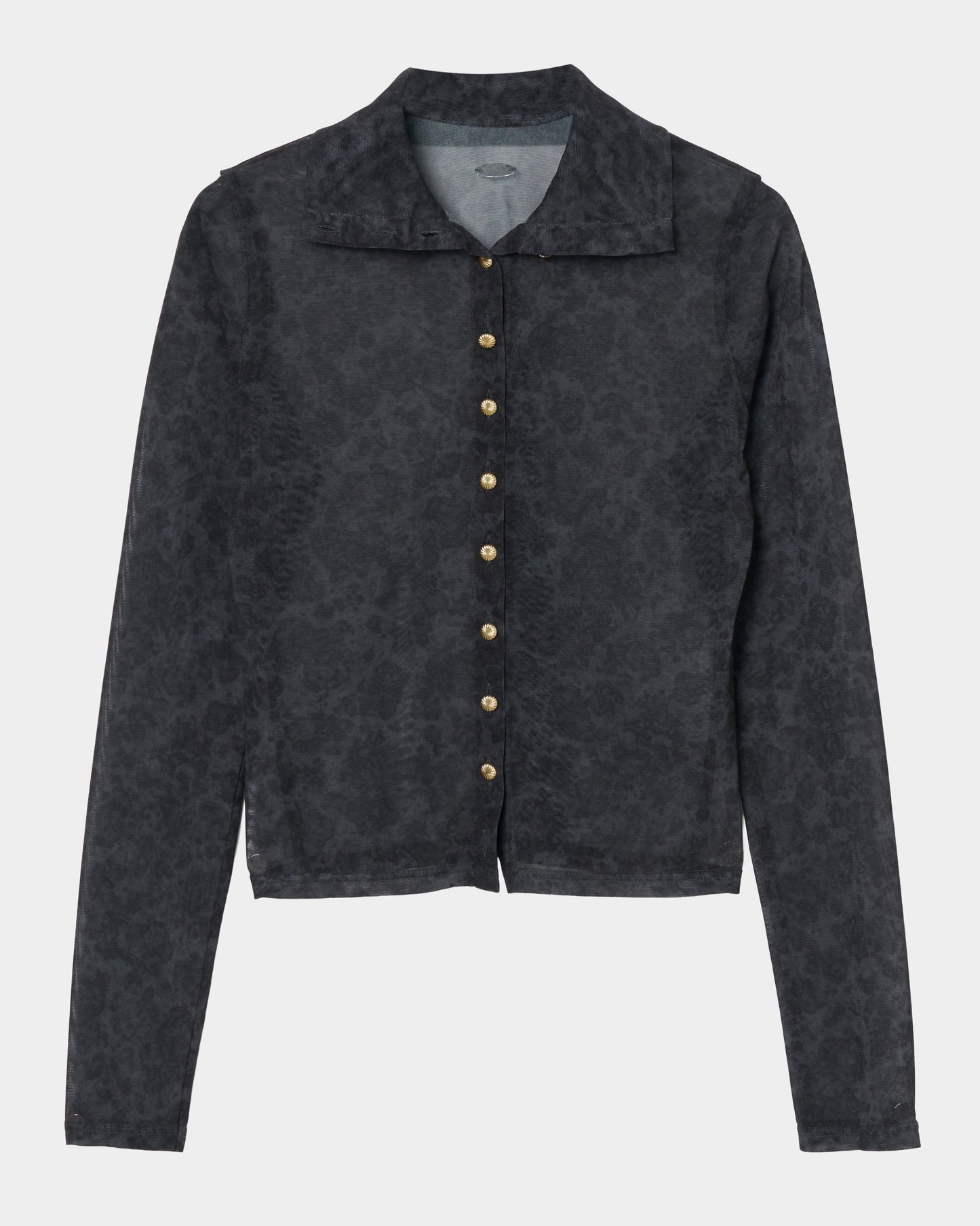 meteorite print tulle 2way tops Dark green【Delivery in August 2026】