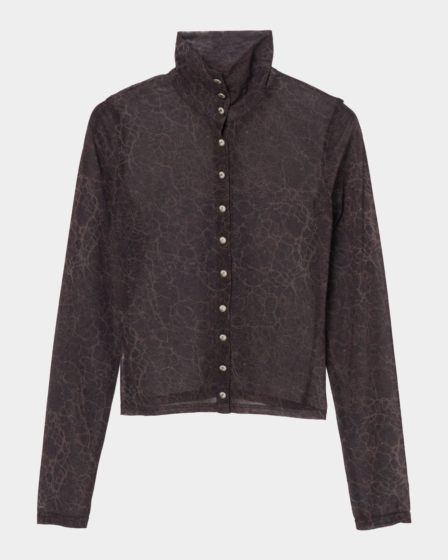 meteorite print tulle 2way tops Brown【Delivery in August 2026】
