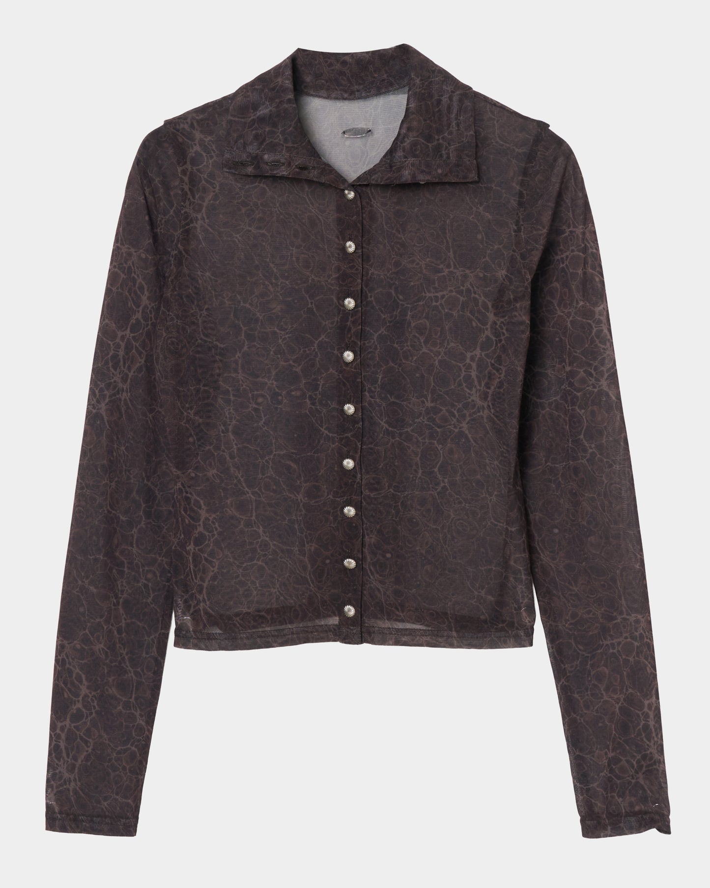 meteorite print tulle 2way tops Brown【Delivery in August 2026】