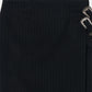 metal buckle stripe wool wrap skirt Black【Delivery in July 2026】