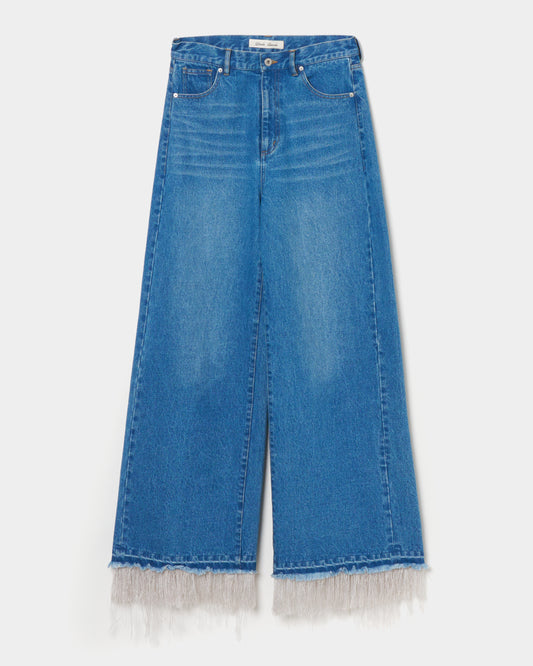 hem ash fringe denim Blue【Delivery in August 2026】