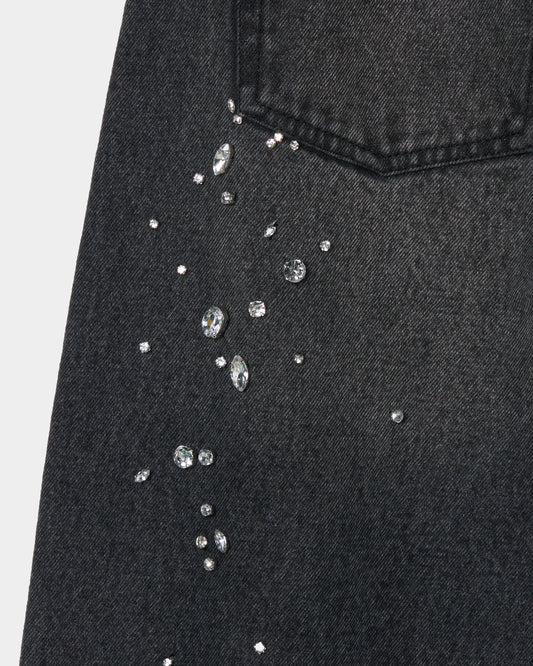 falling stars denim pants Black【Delivery in August 2026】