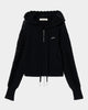 mohair lace knit hoodie Black【Stock】