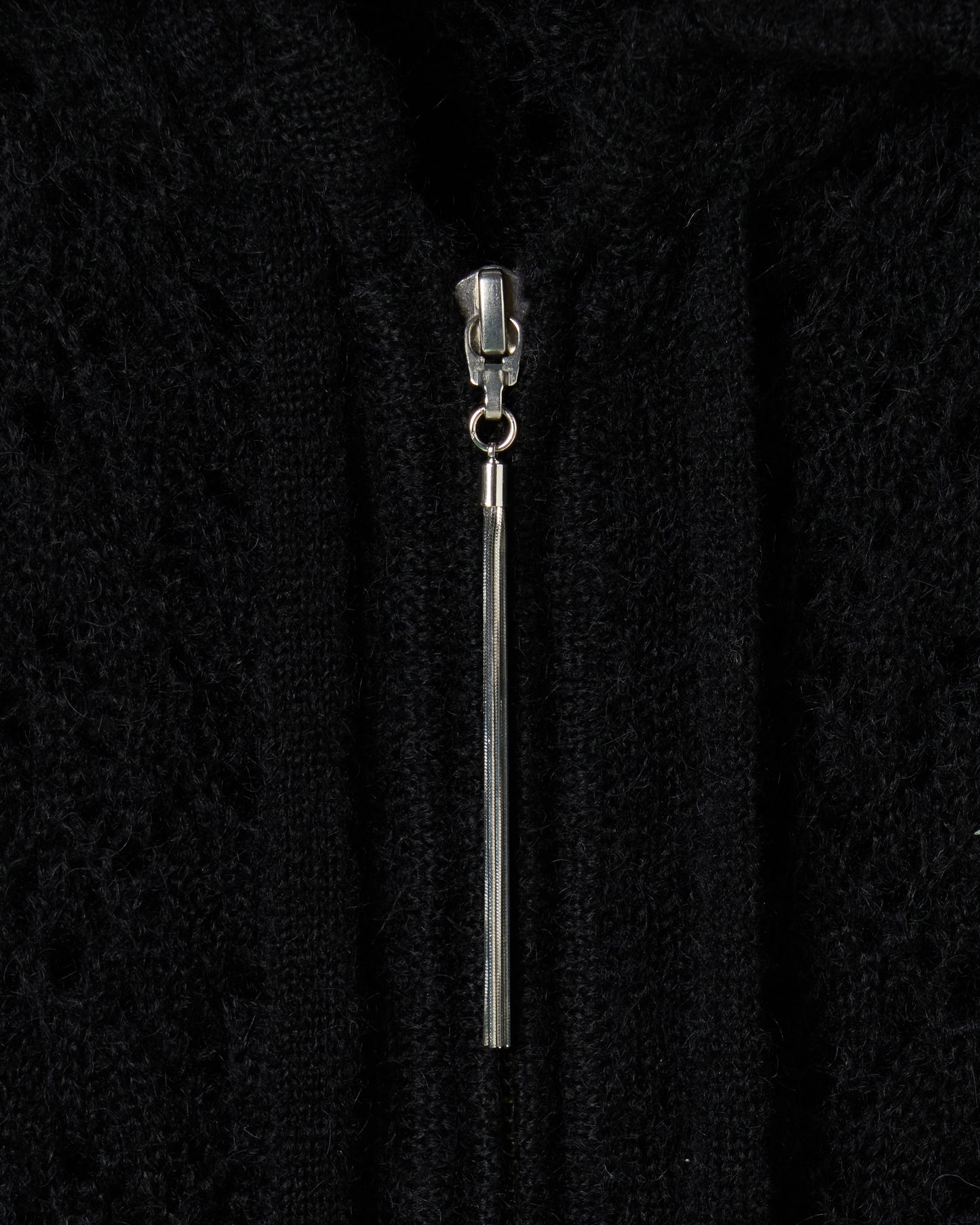 mohair lace knit hoodie Black【Delivery in August 2026】