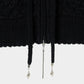 mohair lace knit hoodie Black【Delivery in August 2026】