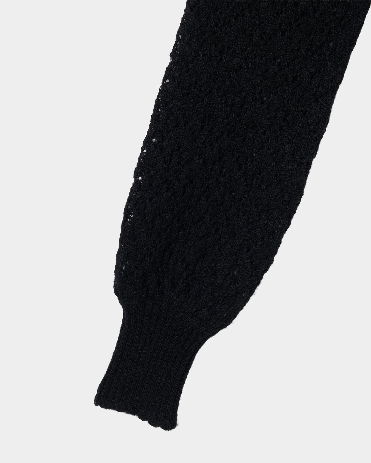 mohair lace knit hoodie Black【Delivery in August 2026】