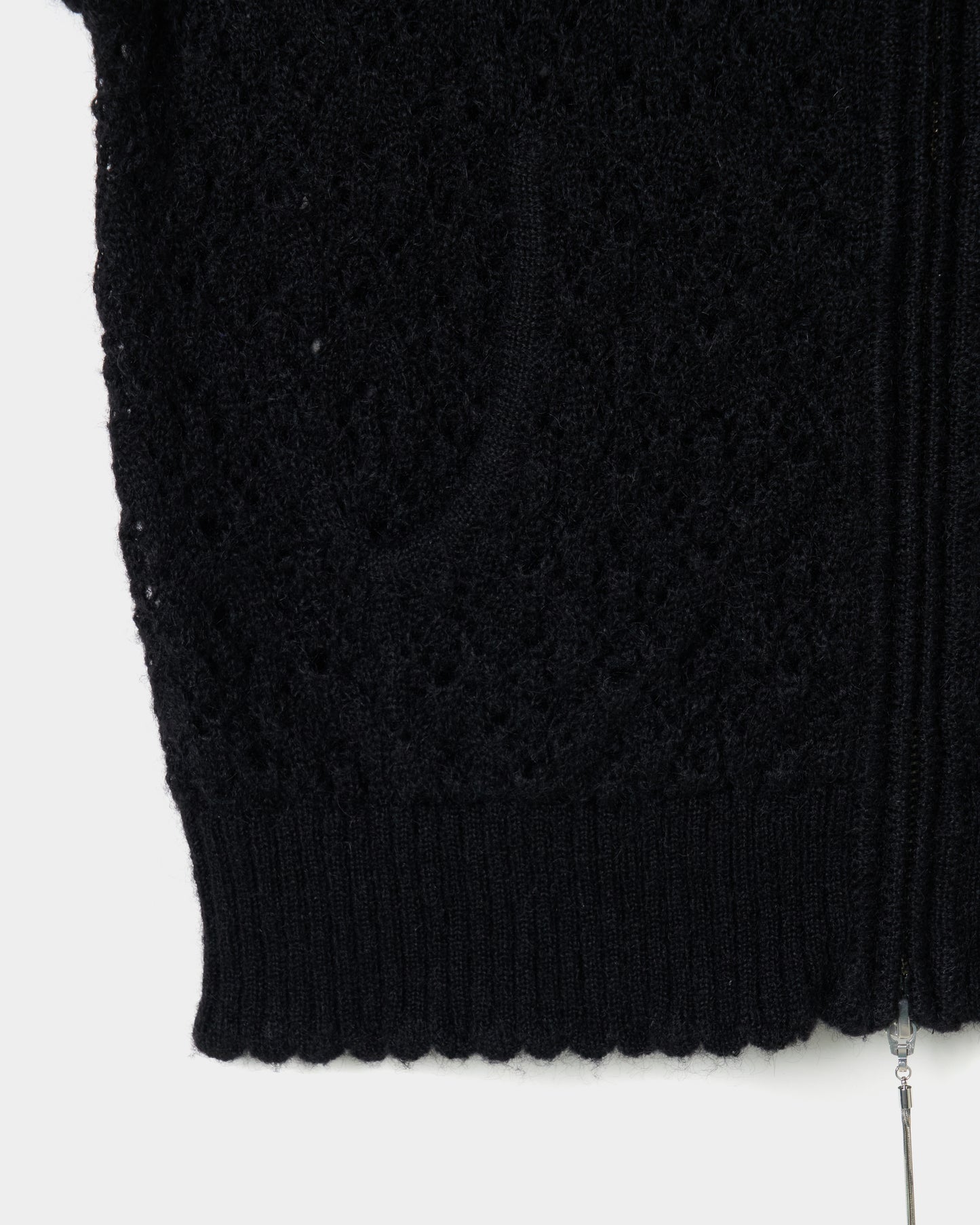 mohair lace knit hoodie Black【Delivery in August 2026】