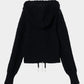 mohair lace knit hoodie Black【Delivery in August 2026】
