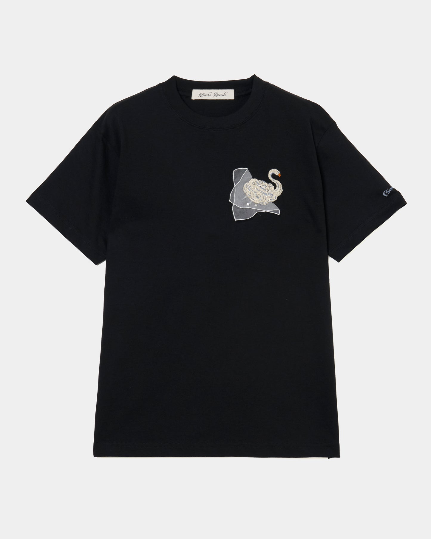 Meringue swan T-shirt Black【Delivery in June 2026】