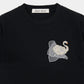 Meringue swan T-shirt Black【Delivery in June 2026】
