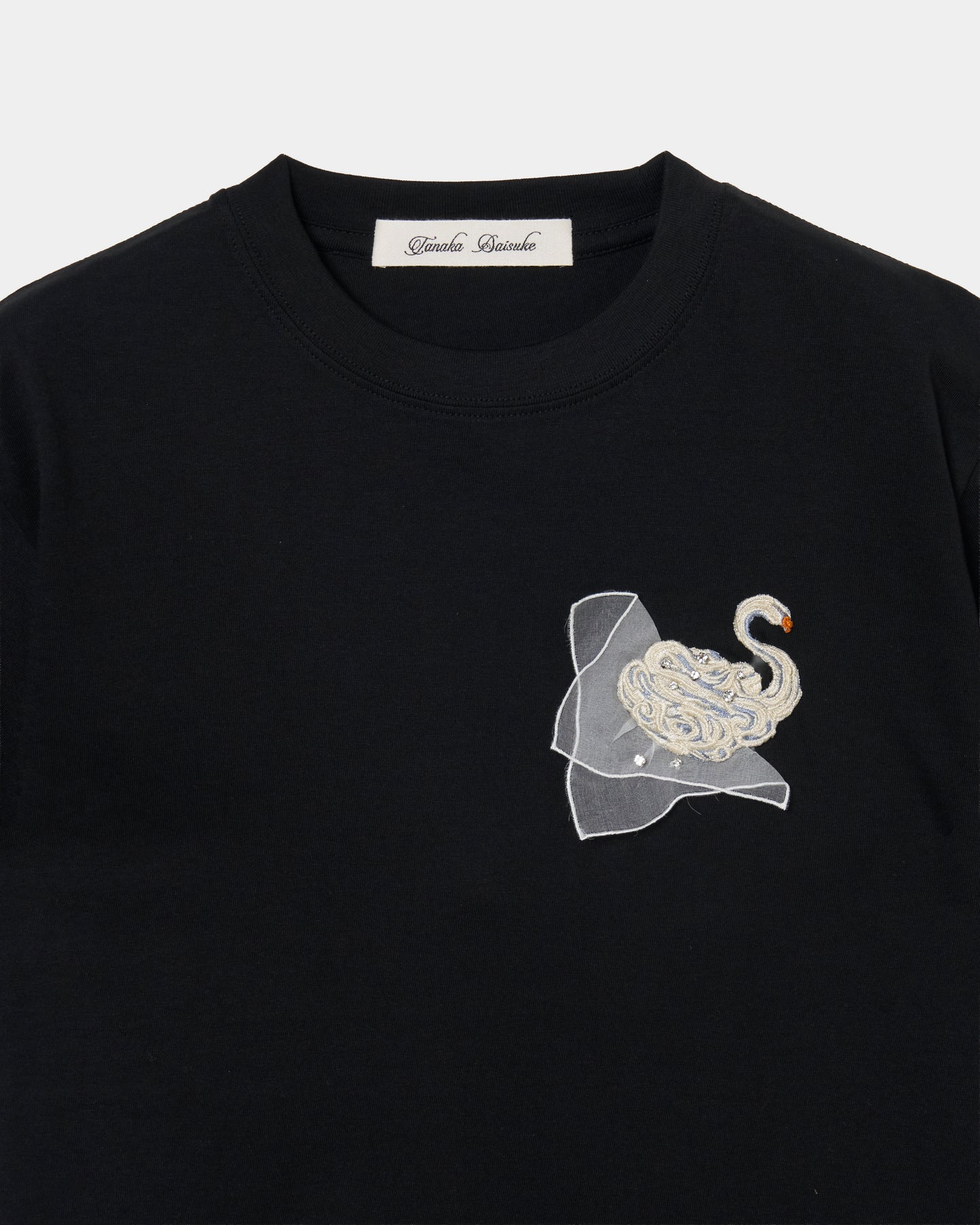 Meringue swan T-shirt Black【Delivery in June 2026】