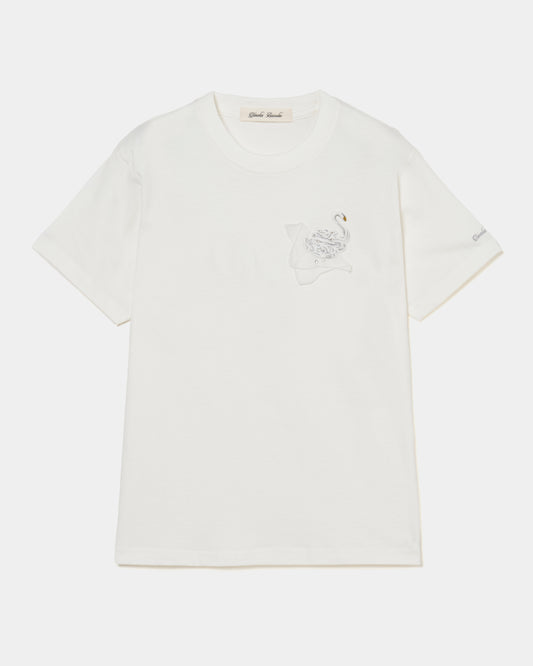Meringue swan T-shirt White 【Delivery in July 2026】