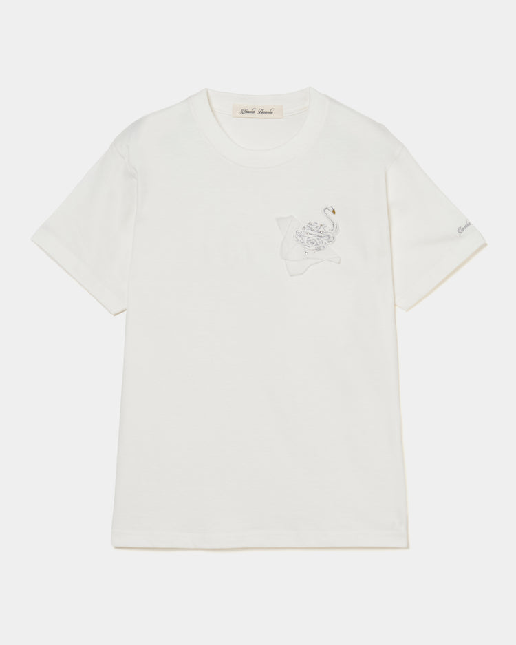 Meringue swan T-shirt White【Delivery in June 2026】