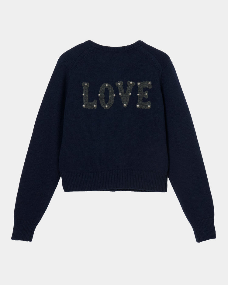 LOVE metal bolts cardigan Navy【Delivery in September 2026】