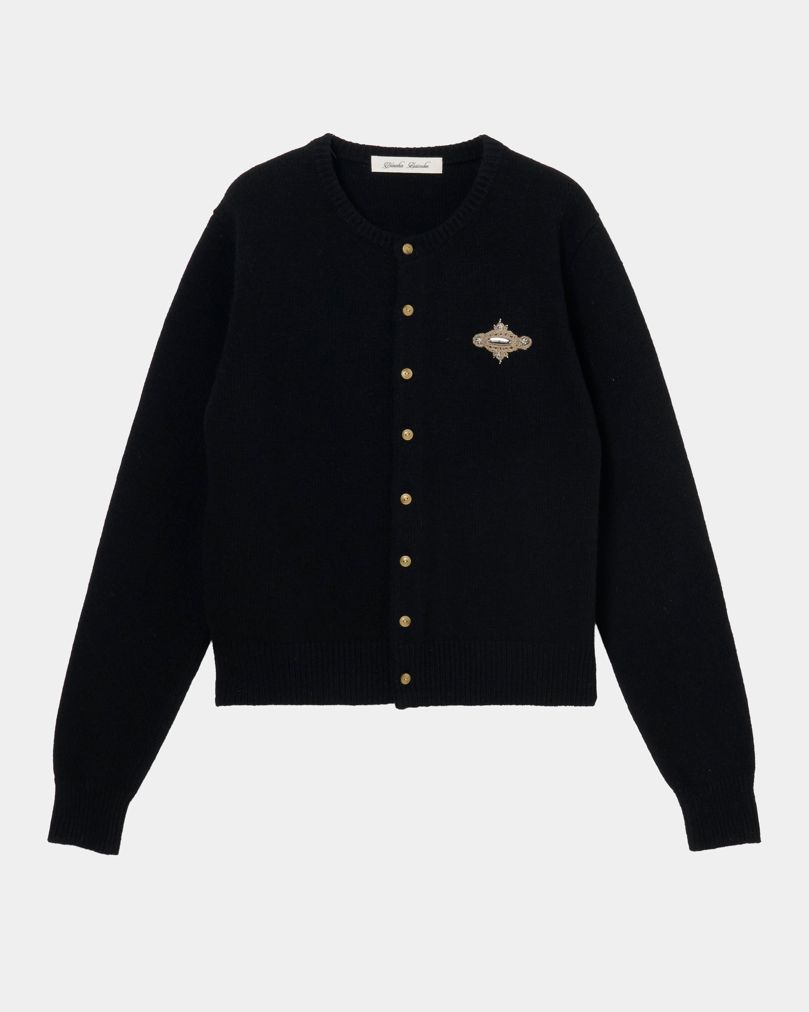 美品　レオナール　カンカン　カーディガン　ロゴボタン　黒　M LOVE metal bolts cardigan Black – tanakadaisuke