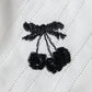 cherry embroidery chou chou White × Black【Delivery in September 2026】