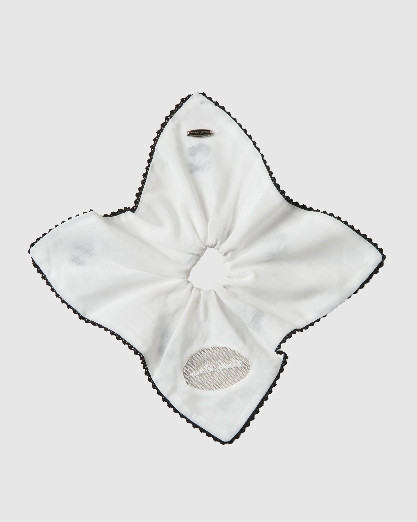 cherry embroidery chou chou White × Black【Delivery in September 2026】