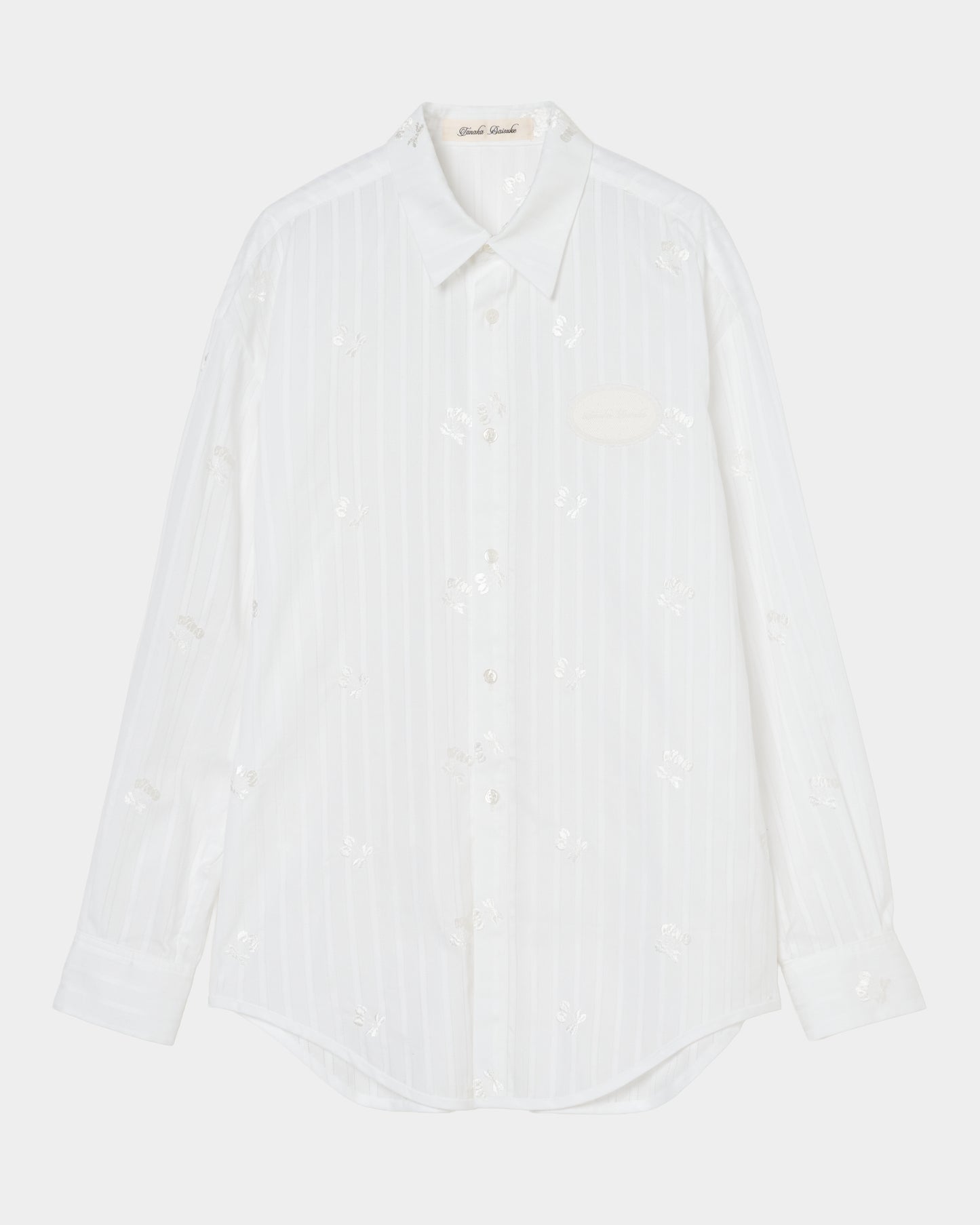 cherry embroidery long sleeve shirt White【Delivery in September 2026】
