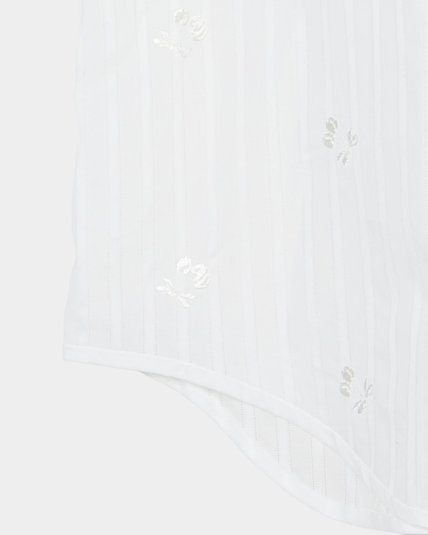 cherry embroidery long sleeve shirt White【Delivery in September 2026】