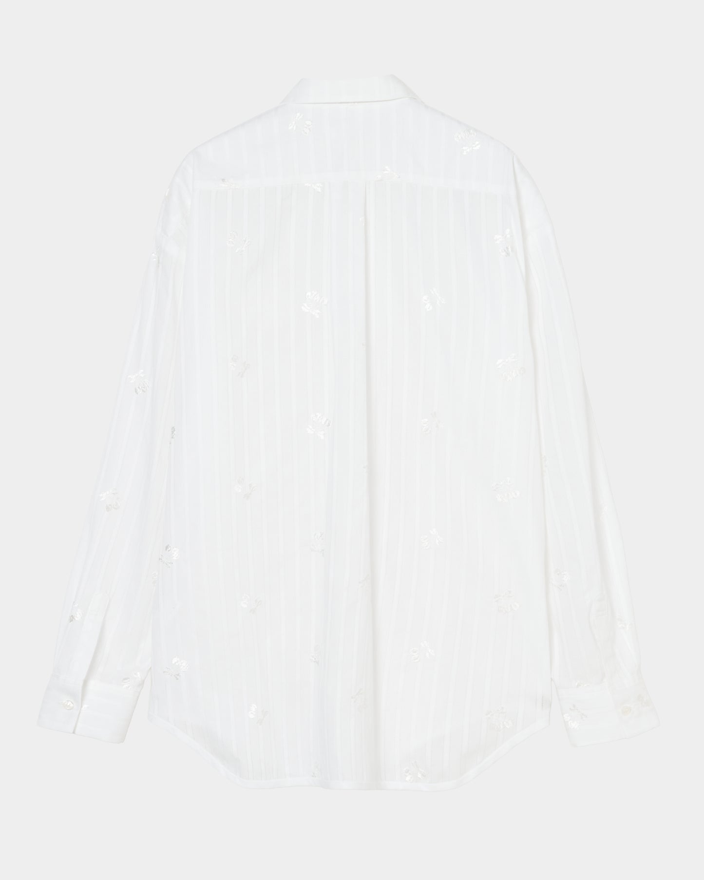 cherry embroidery long sleeve shirt White【Delivery in September 2026】