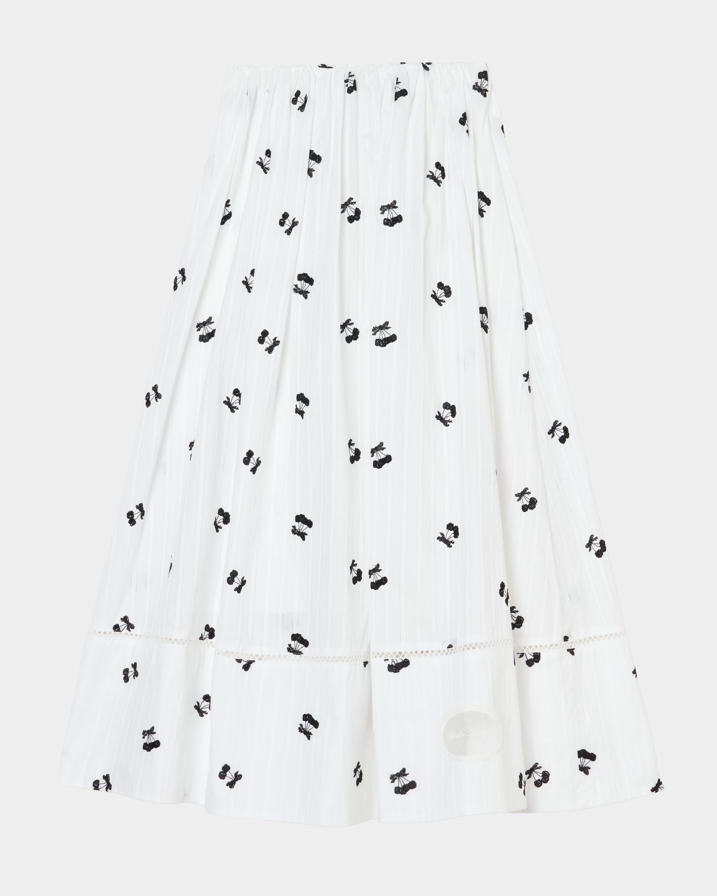 cherry embroidery long skirt White【Delivery in September 2026】