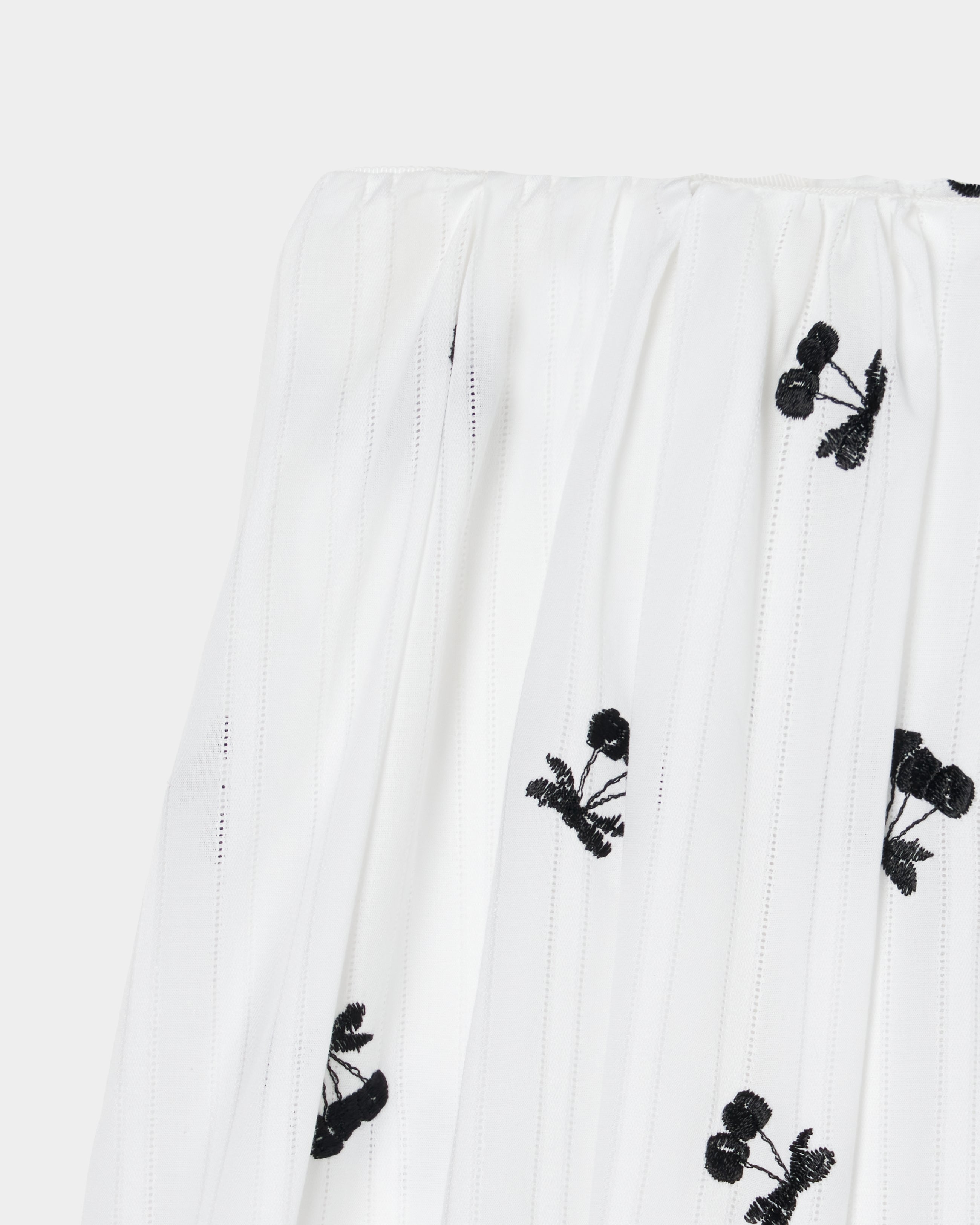 tanakadaisuke(タナカダイスケ)|cherry embroidery long skirt White
