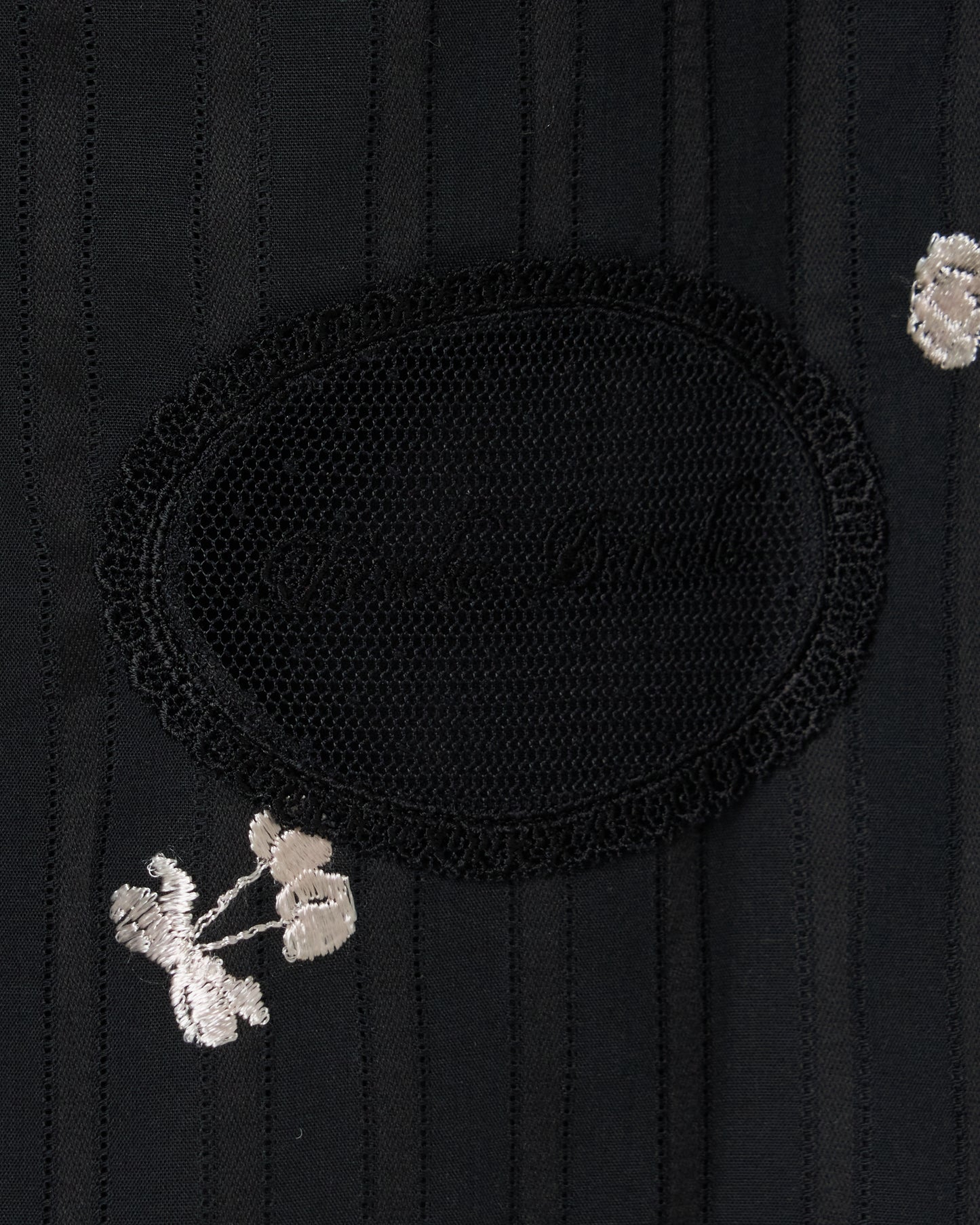 cherry embroidery long skirt Black【Delivery in September 2026】