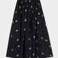 cherry embroidery long skirt Black【Delivery in September 2026】