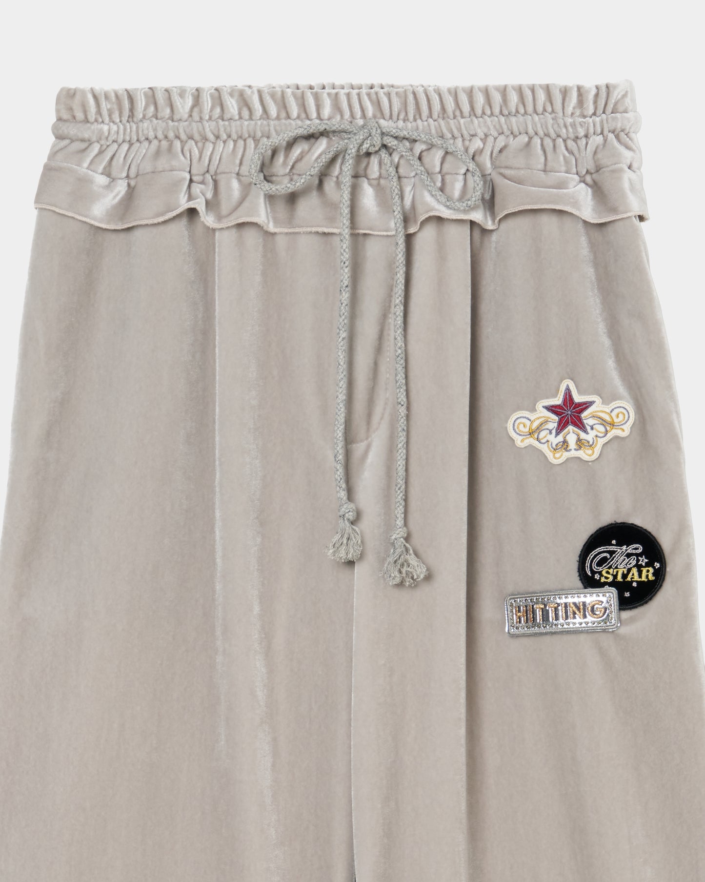 Hitting the star velour pants Gray【Delivery in September 2026】