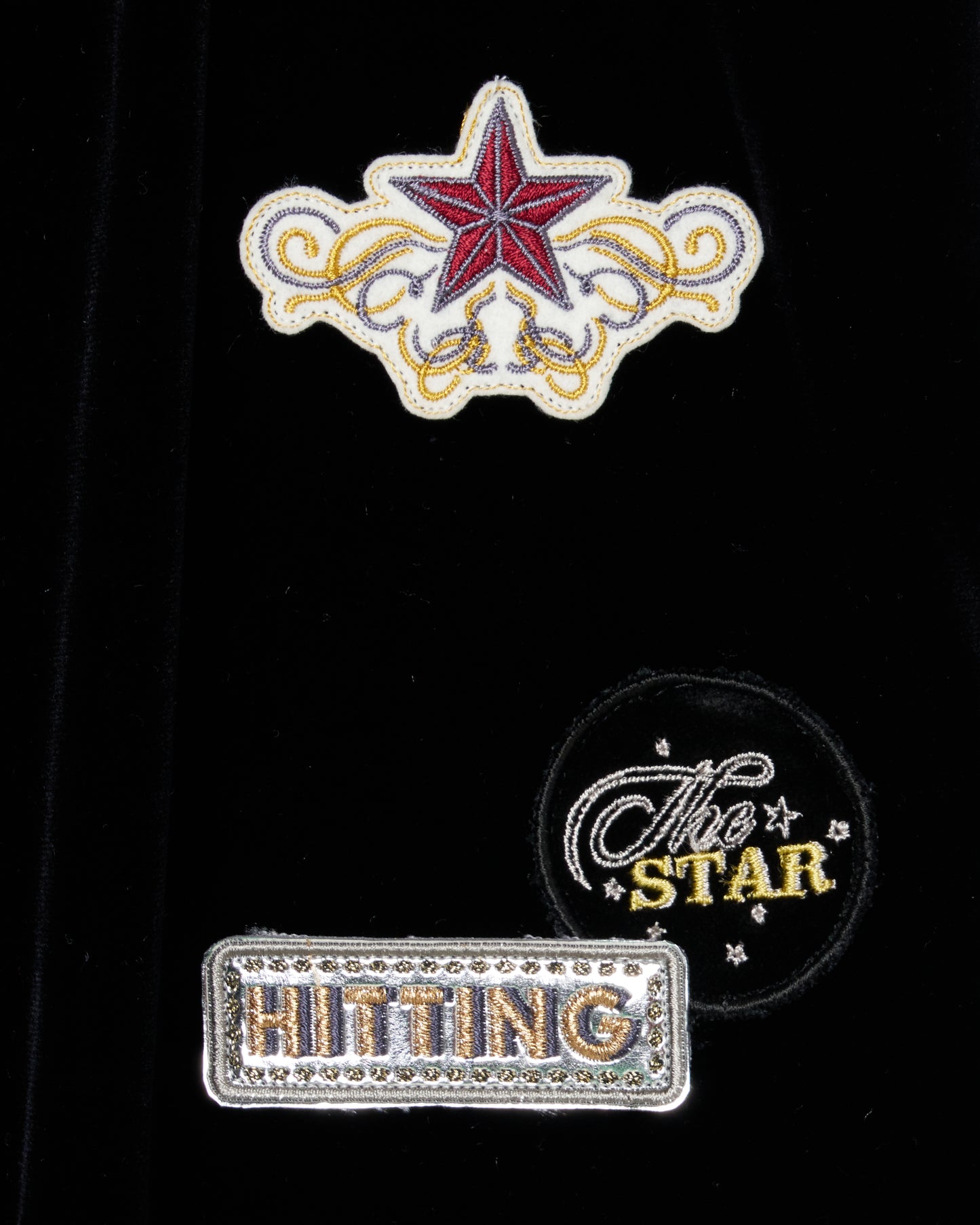 Hitting the star velour pants Black【Delivery in September 2026】
