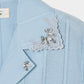 Lace bijou open collar shirt Sax【Delivery in March 2027】