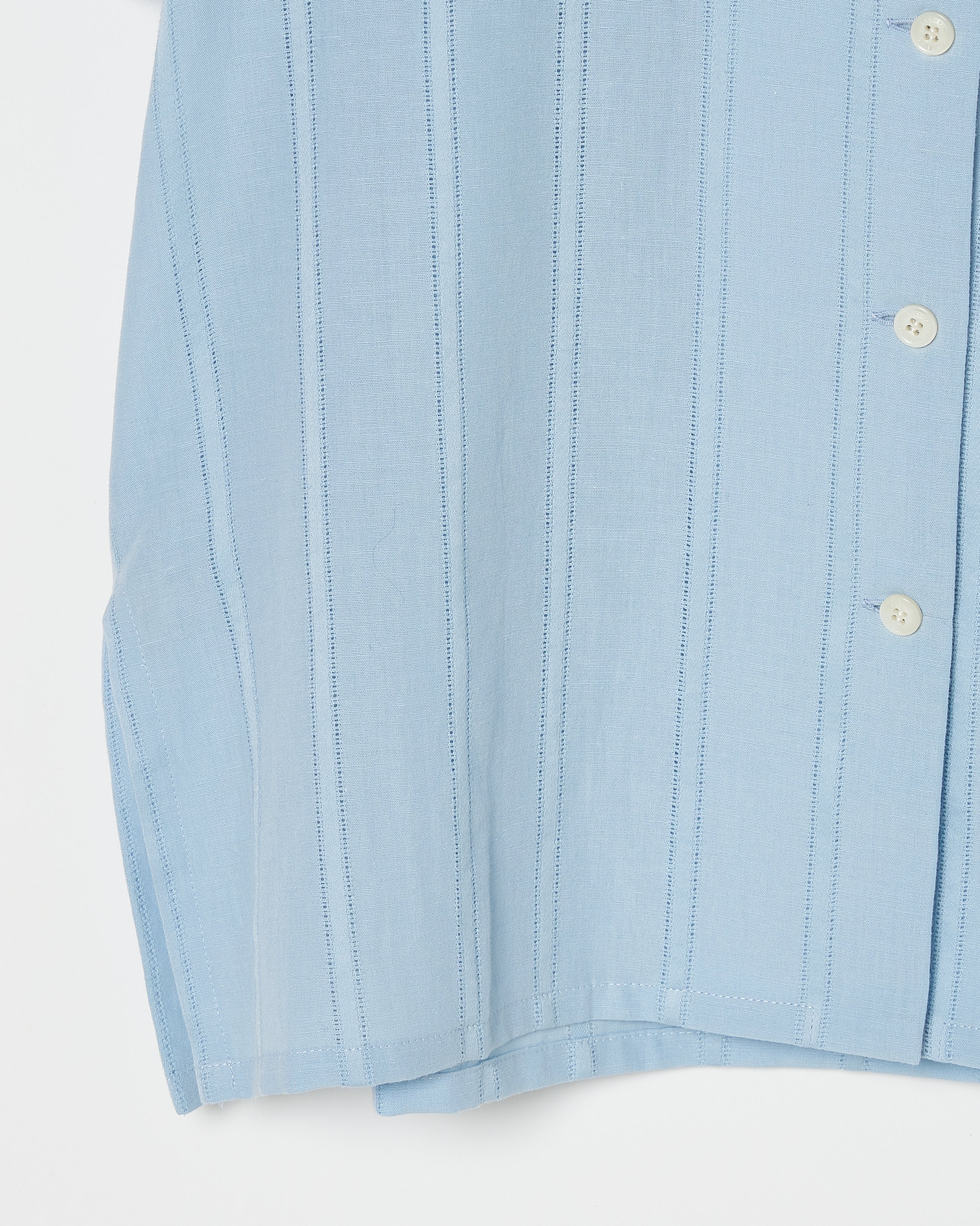 tanakadaisuke(タナカダイスケ)|シャツ|Lace bijou open collar shirt Sax