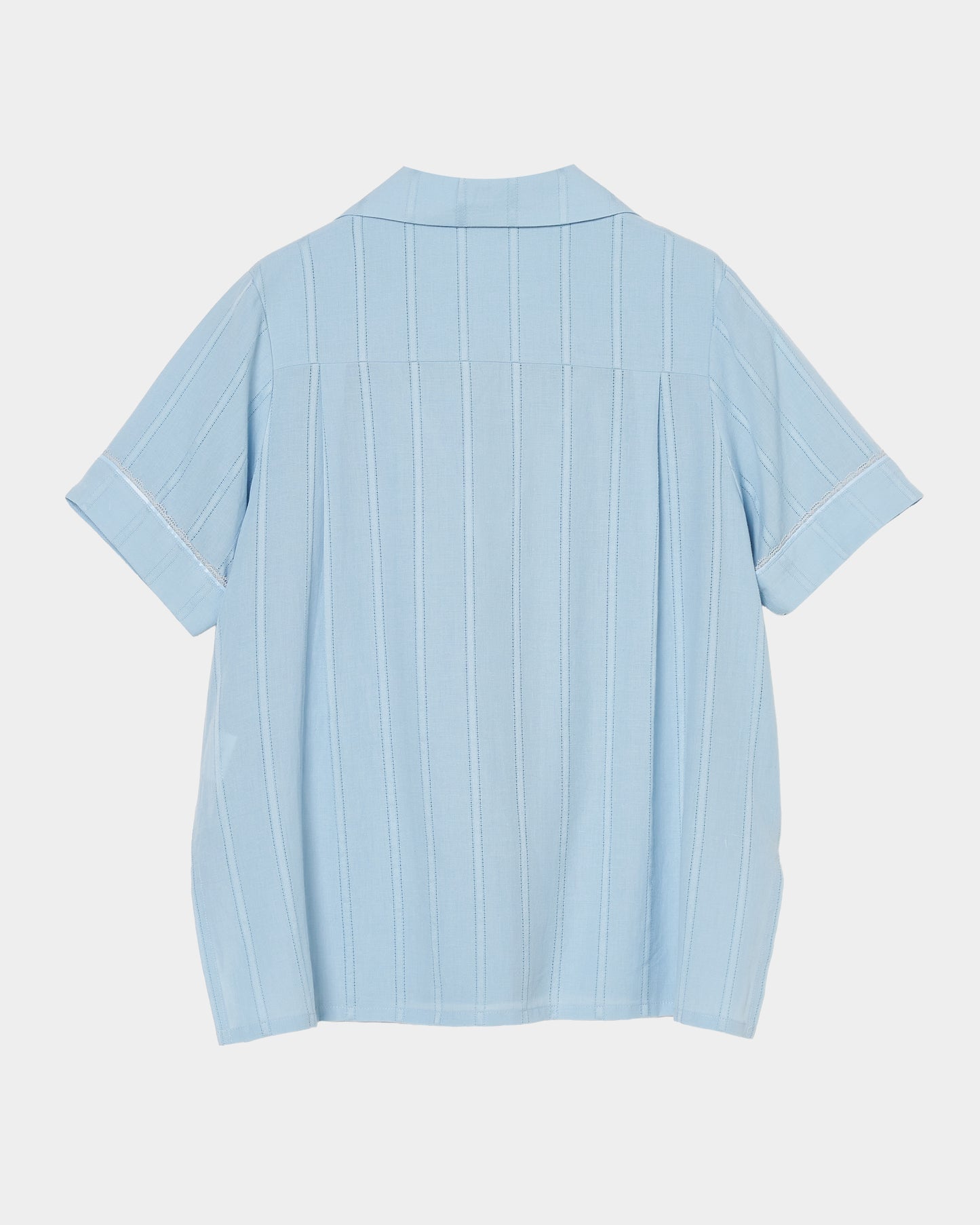 Lace bijou open collar shirt Sax【Delivery in March 2027】