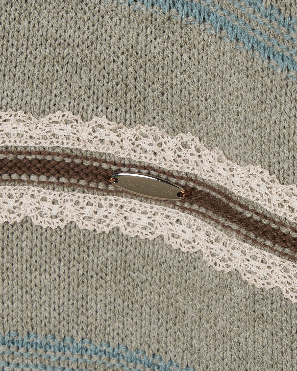Lace border knit pulover Gray【Delivery in January 2027】