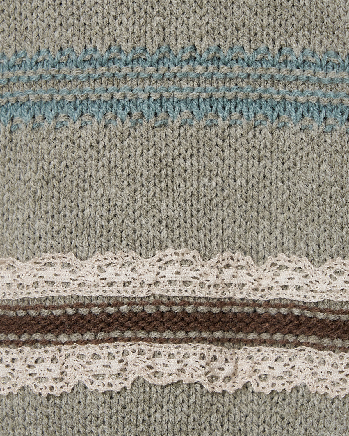 Lace border knit pulover Gray【Delivery in January 2027】