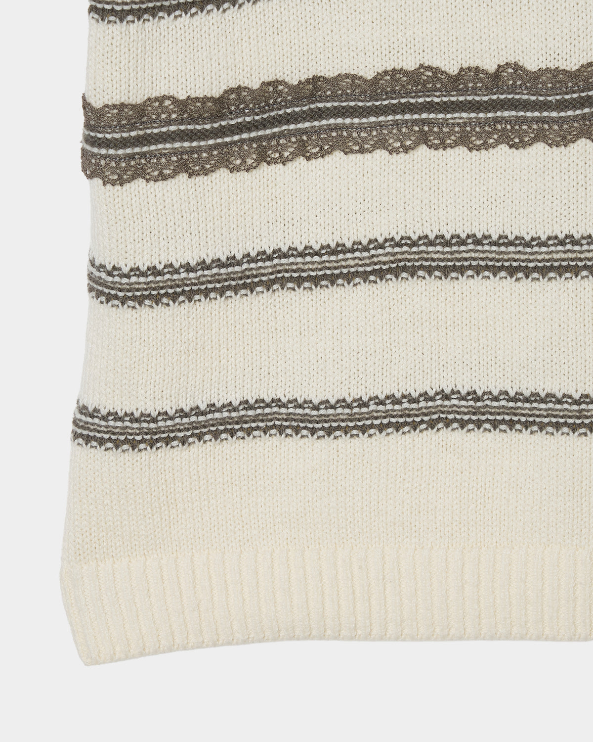 Lace border knit polo shirt Off white【Delivery in January 2027】