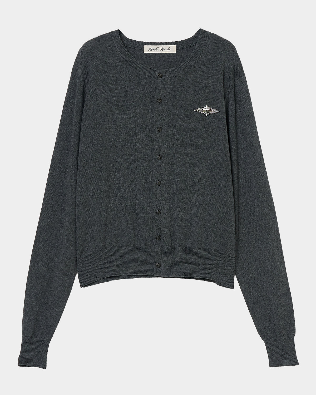 Silver crystal bijou wing cardigan Gray【Stock】
