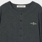 Silver crystal bijou wing cardigan Gray【Stock】