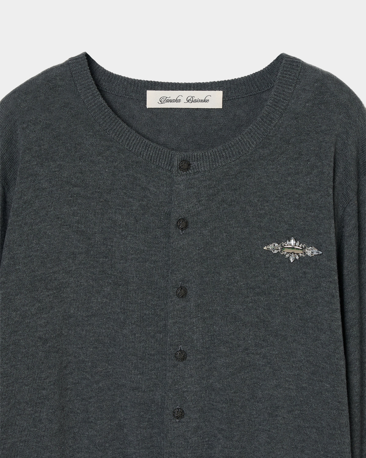 Silver crystal bijou wing cardigan Gray【Stock】