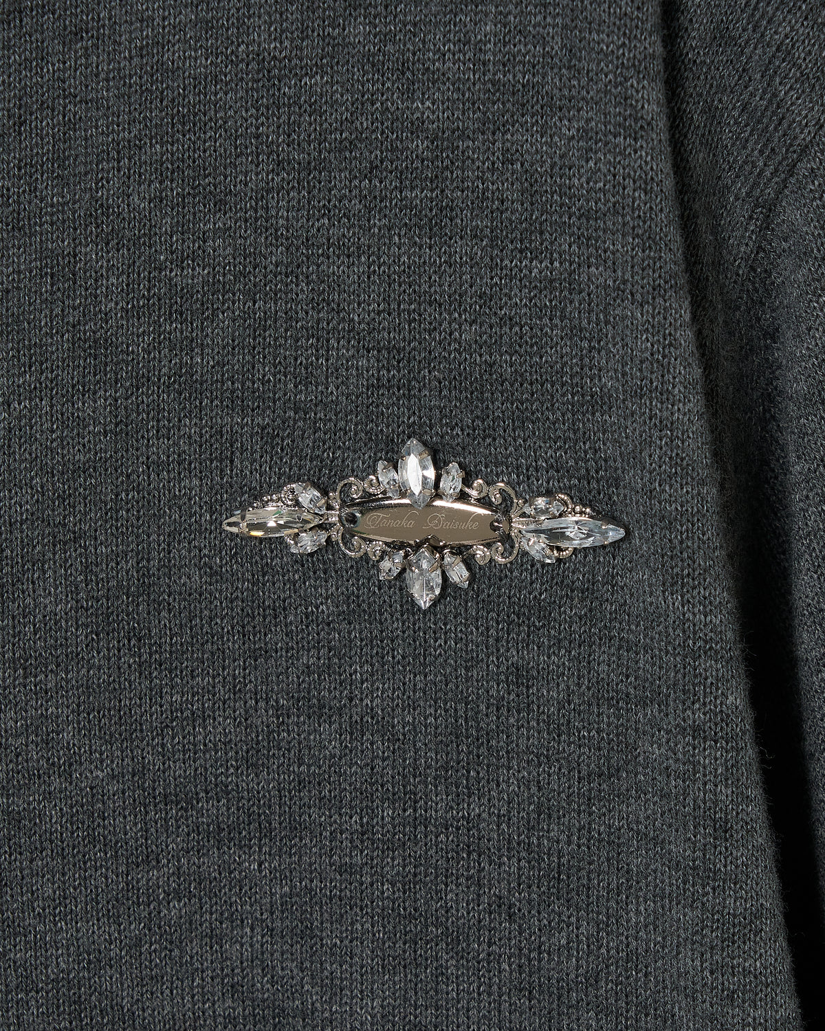 Silver crystal bijou wing cardigan Gray【Stock】