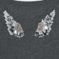 Silver crystal bijou wing cardigan Gray【Stock】