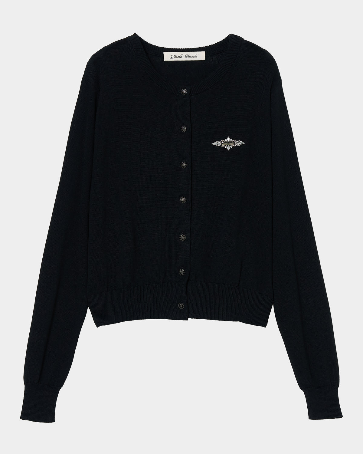 Silver crystal bijou wing cardigan Black【Stock】