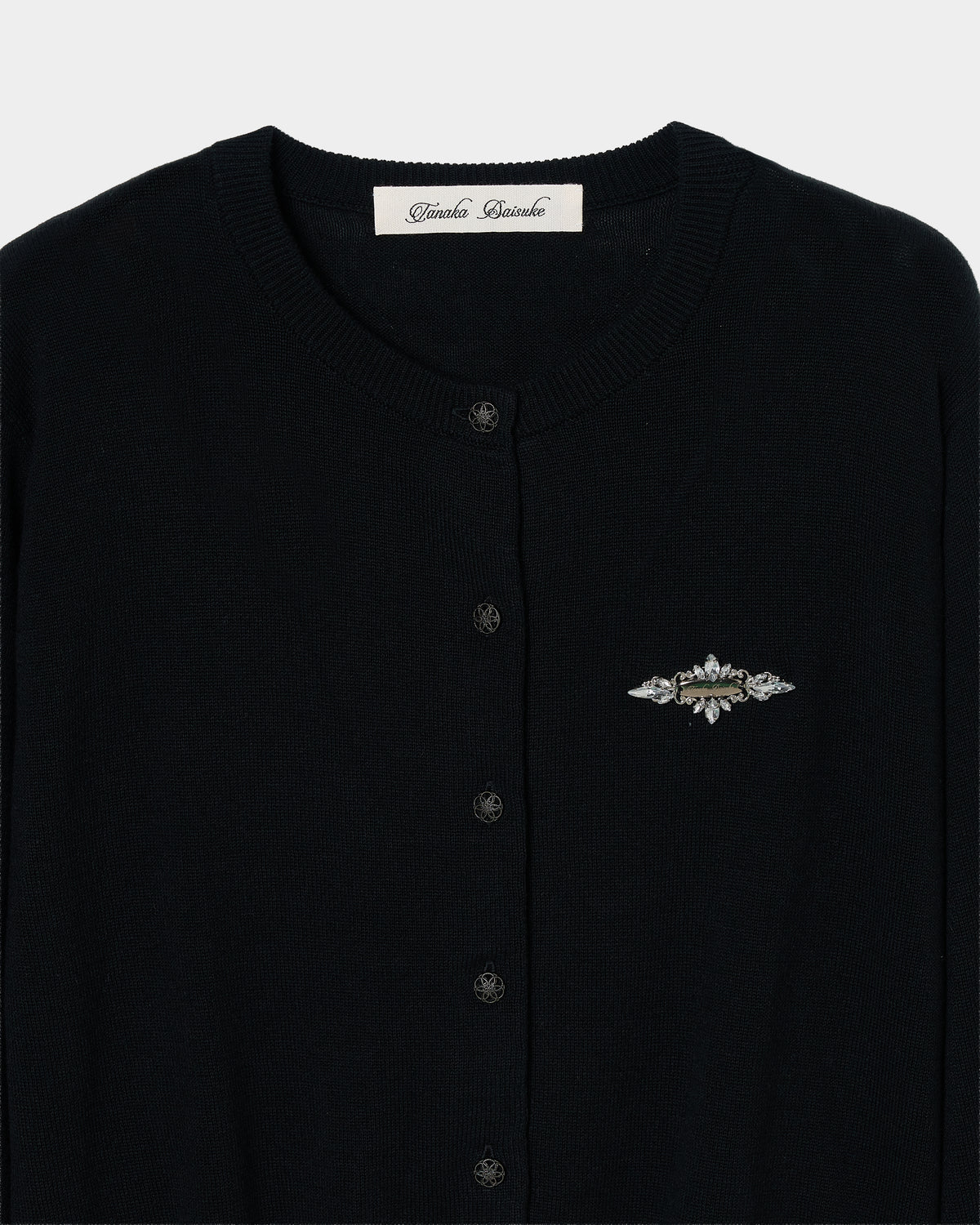 Silver crystal bijou wing cardigan Black【Stock】