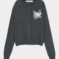 Meringue swan cardigan Gray【Stock】