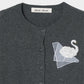 Meringue swan cardigan Gray【Stock】