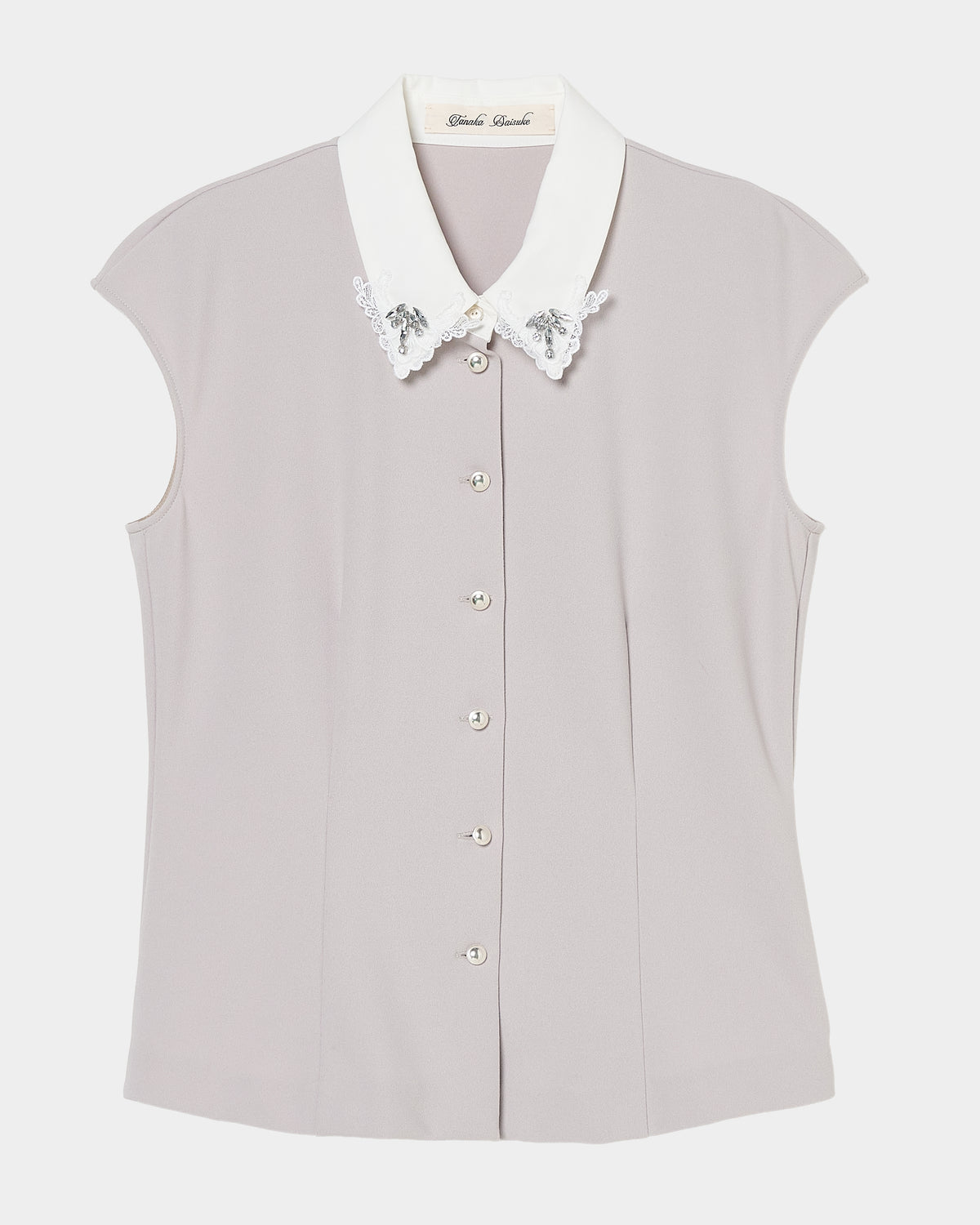 Lace bijou collar blouse Gray【Delivery in March 2027】
